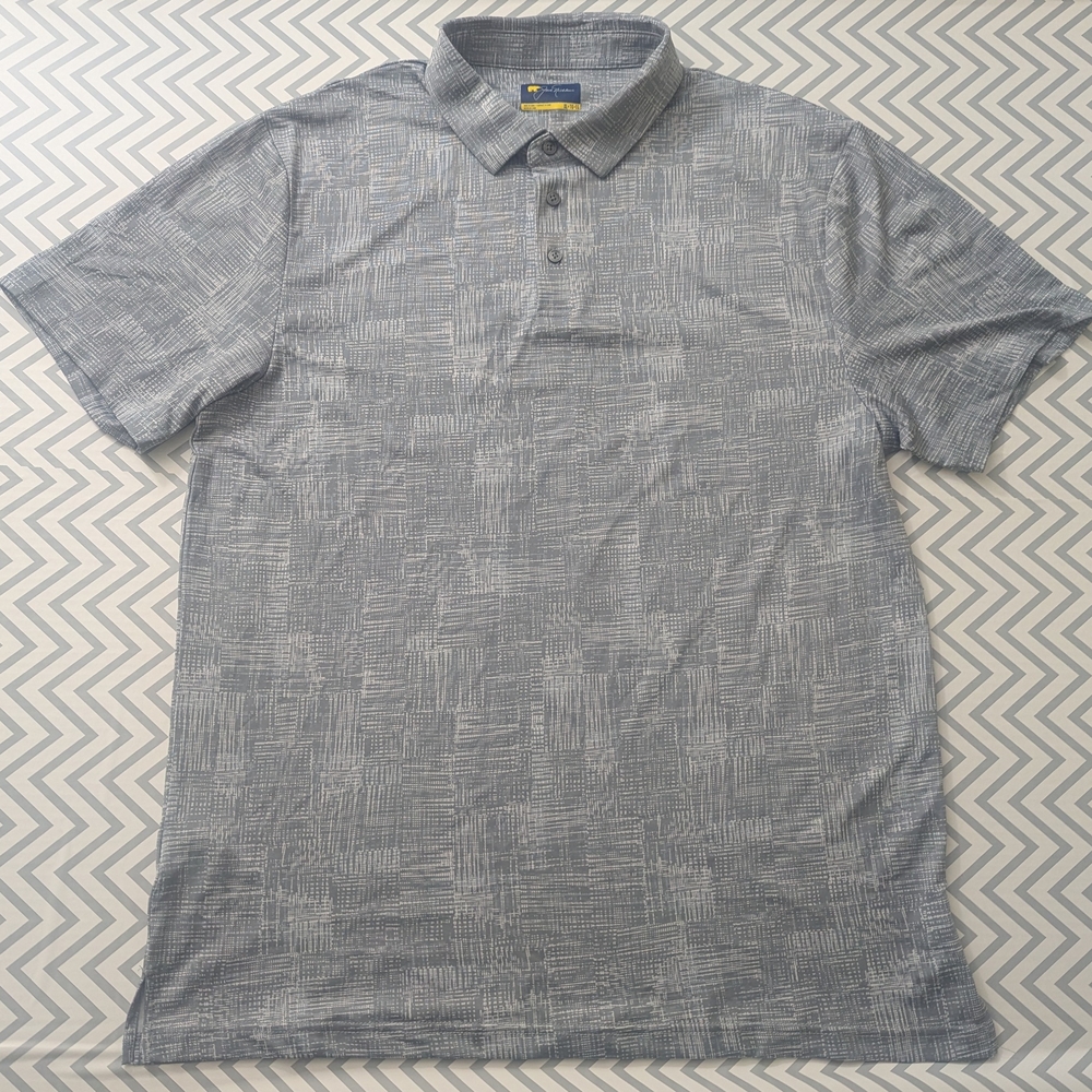Jack Nicklaus Men's Gray Patterned Polo Shirt XL